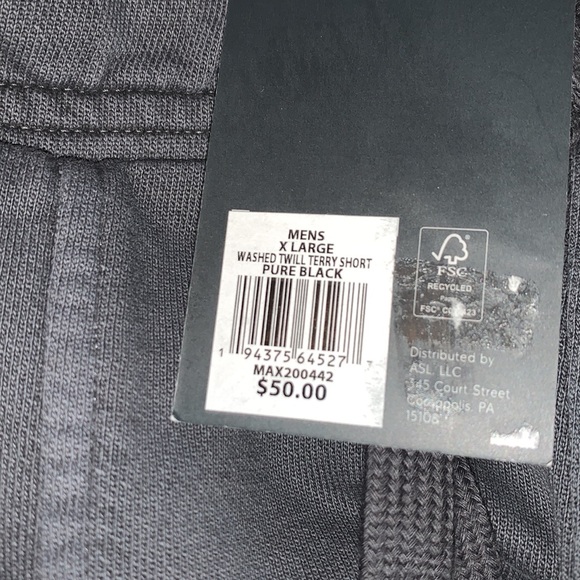 NWT VRST Men’s Washed Twill Terry Shorts - Picture 4 of 4